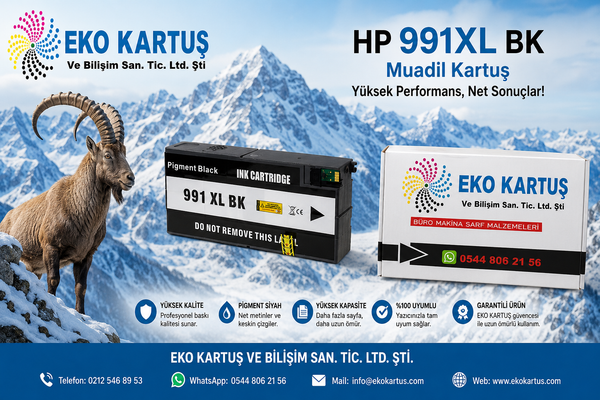 HP 991X Siyah Muadil Kartuş – M0K02AE 20K