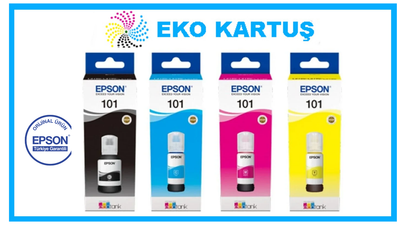 Epson 101 Ecotank Photoınk 4 Renk Set Mürekkep L6290 L6270 L6260 L4266 L4260 L6276 L6190