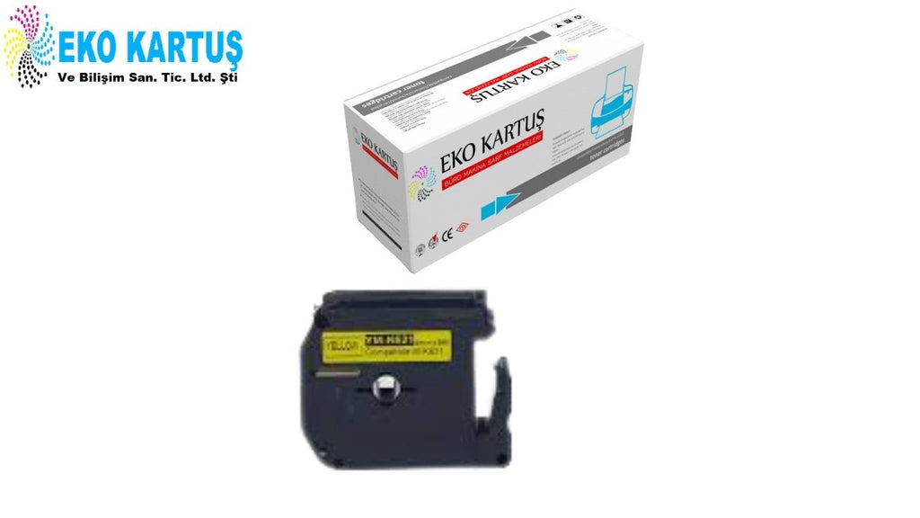 BROTHER P-Touch M09-K621 M-TAPE SİYAH ÜZERİNE SARI KAĞIT ETİKET (9mm x 8m)