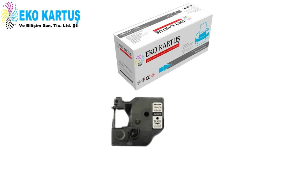 DYMO D1 45010 ŞEFFAF ETİKETE SİYAH (12mm x 7m)