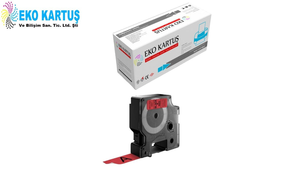 DYMO D1 45807 SİYAH ÜZERİ KIRMIZI ETİKET (19mm x 7m)