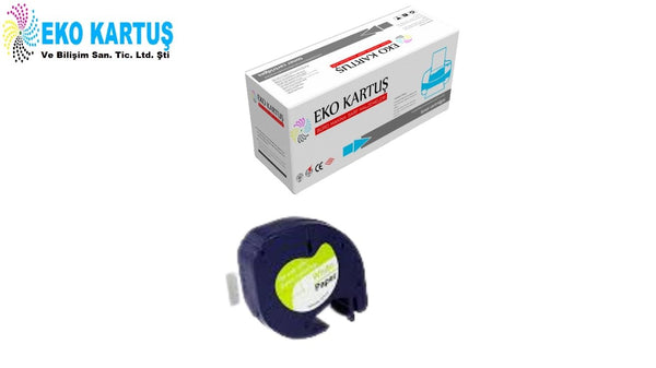 DYMO LetraTag 59421 KAĞIT BEYAZ ETİKETE SİYAH (S0721510) (12mm x 4M)
