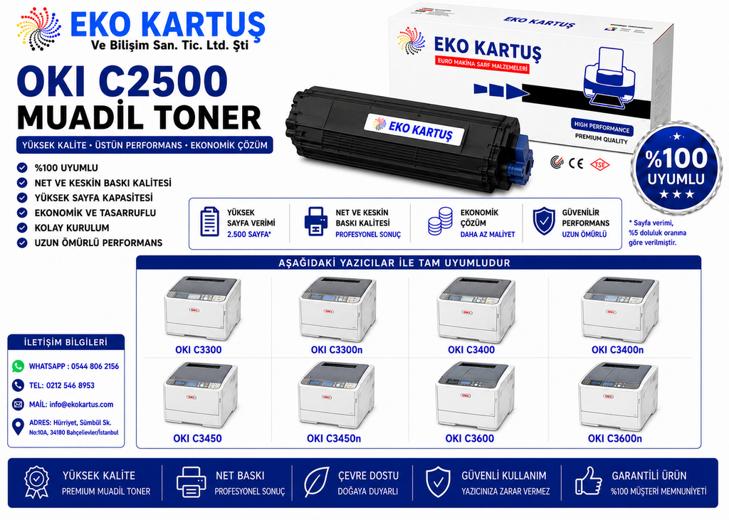 Oki B2520Mfp UYUMLU İthal Sıfır Toner