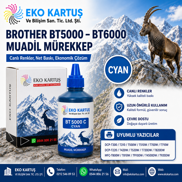 Brother  BT5000  MÜREKKEP MAVİ MUADİL