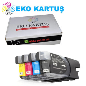 Brother DCP-383C 4 RENK (LC67-LC11-LC16-LC38-LC61-LC65) Uyumlu Kartuş,