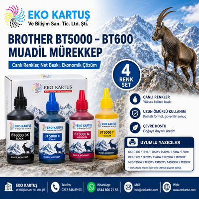 BROTHER BT5000 - BT600 MUADİL MÜREKKEP 4 RENK SET