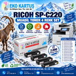 RİCOH SP- C220/C221/C222/240 SET 4 RENK  MUADİL TONER