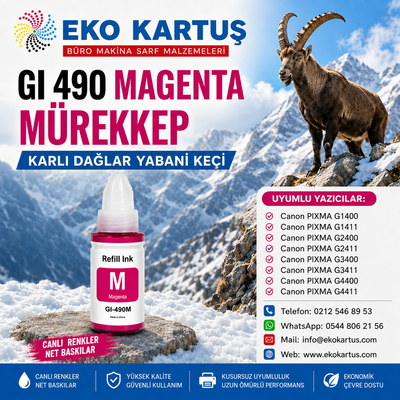 CANON GI-490 KIRMIZI MUADİL MÜREKKEP GI490