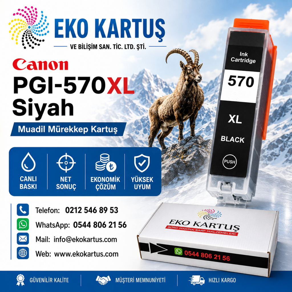 Canon 570XL  BLACK Yüksek Kapasiteli Muadil Kartuş