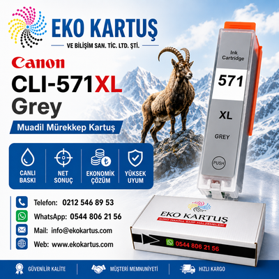 Canon CLI-571XL GRİ Yüksek Kapasiteli Muadil Kartuş 0335C001