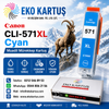 Canon Pixma TS8040 PGI-570XL CLI 571XLYüksek Kapasiteli Muadil Kartuş Seti