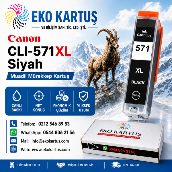 Canon CLI-571XL BLACK Yüksek Kapasiteli Muadil Kartuş 0331C001