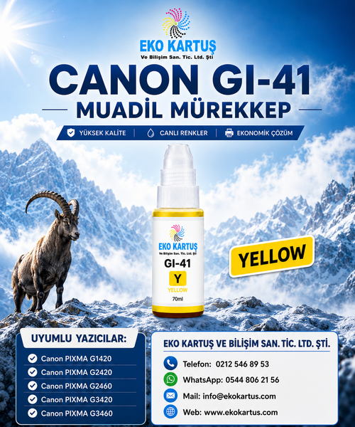 PIXMA GI-41  SARI MUADİL MÜREKKEP ( GI41 )