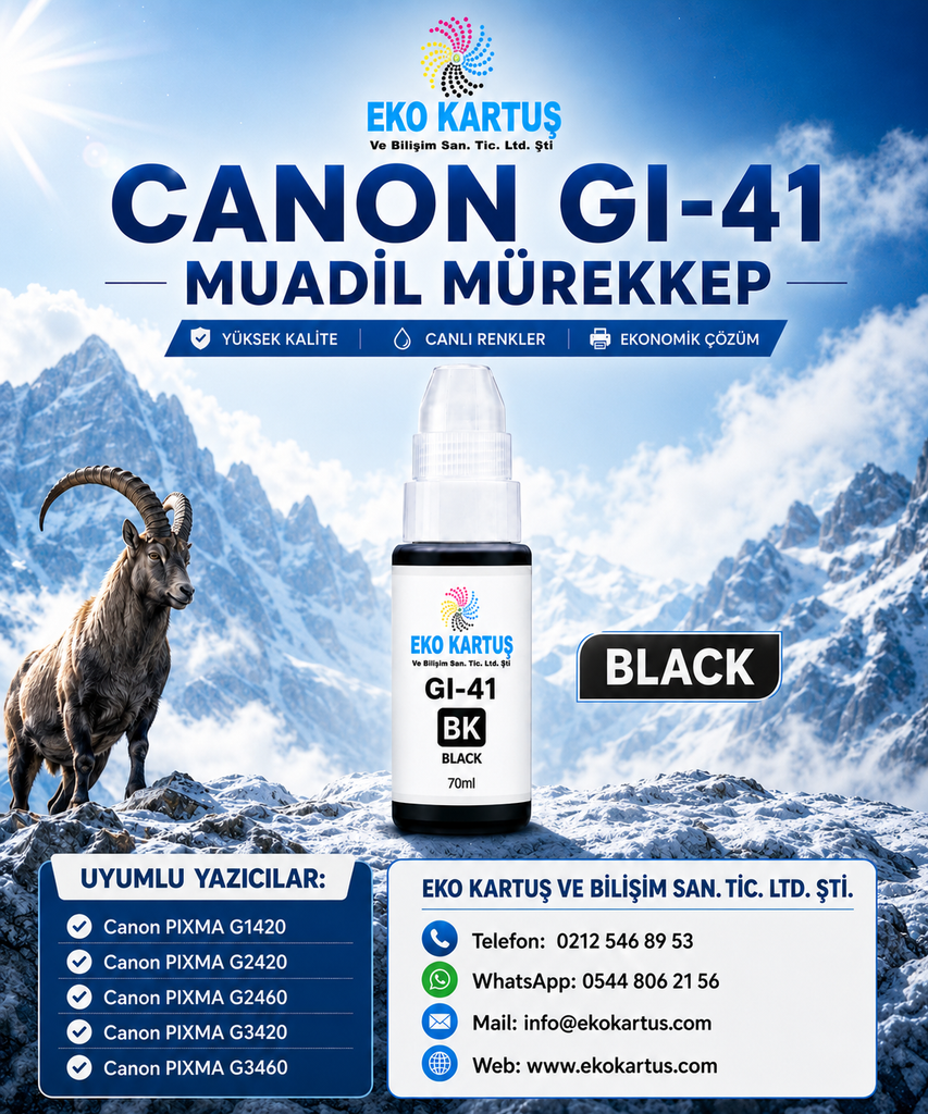 PIXMA GI-41  SİYAH MUADİL MÜREKKEP ( GI41 )