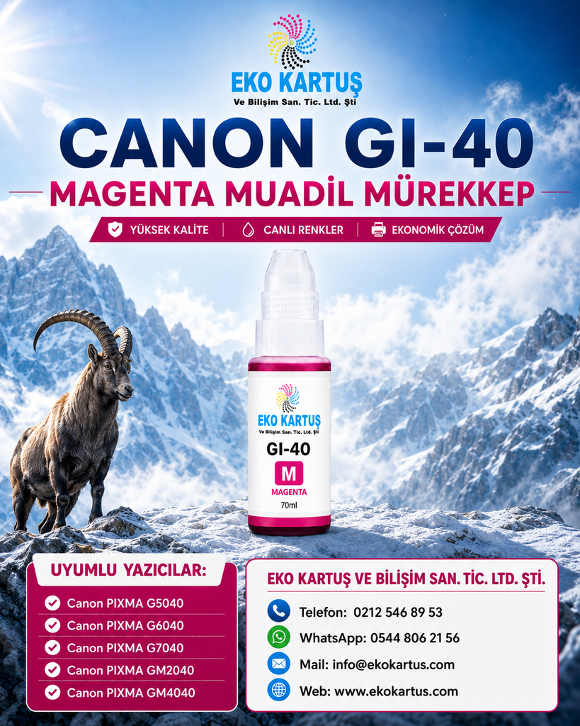 Canon GI-40 KIRMIZI MUADİL Mürekkep (GI40)