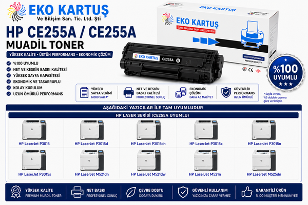 Hp LaserJet Managed MFP M525fm Uyumlu Sıfır İthal Toneri CE255X/CE255A
