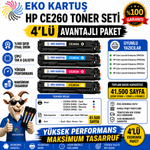 Hp Color Laserjet Enterprise CM4540 Uyumlu Sıfır İthal Toneri CE260 (647A) CMYK SET