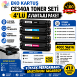 HP LaserJet Enterprise 700 Renkli MFP M775f Uyumlu Sıfır İthal Toner CE340A (651A) CMYK SET