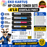 Hp Color Laserjet CP3525x (CE400A- CE401A-CE402A-CE403A) 507A 4 RENK TAKIM Muadil Toner