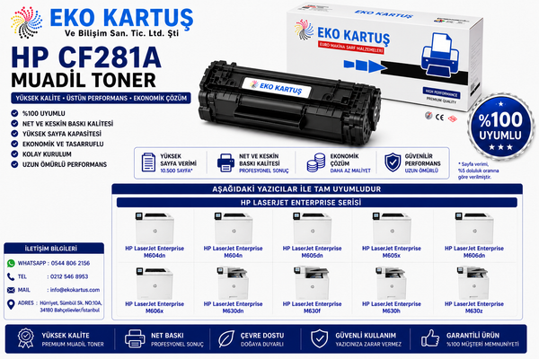 Hp LaserJet Enterprise M604n Uyumlu Sıfır İthal Toneri  CF281A