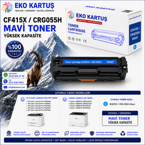 CANON CRG-055H MAVİ YÜKSEK KAPASİTE MUADİL TONER ÇİPLİ