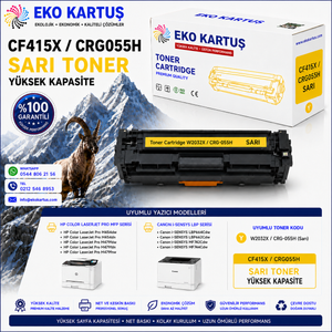 CANON CRG-055H SARI YÜKSEK KAPASİTE MUADİL TONER ÇİPLİ