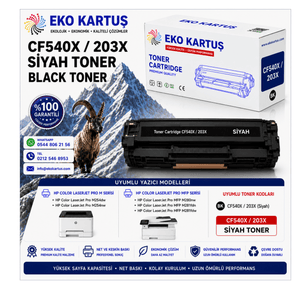 HP CF540X  203X SİYAH YÜKSEK KAPASİTE MUADİL TONER