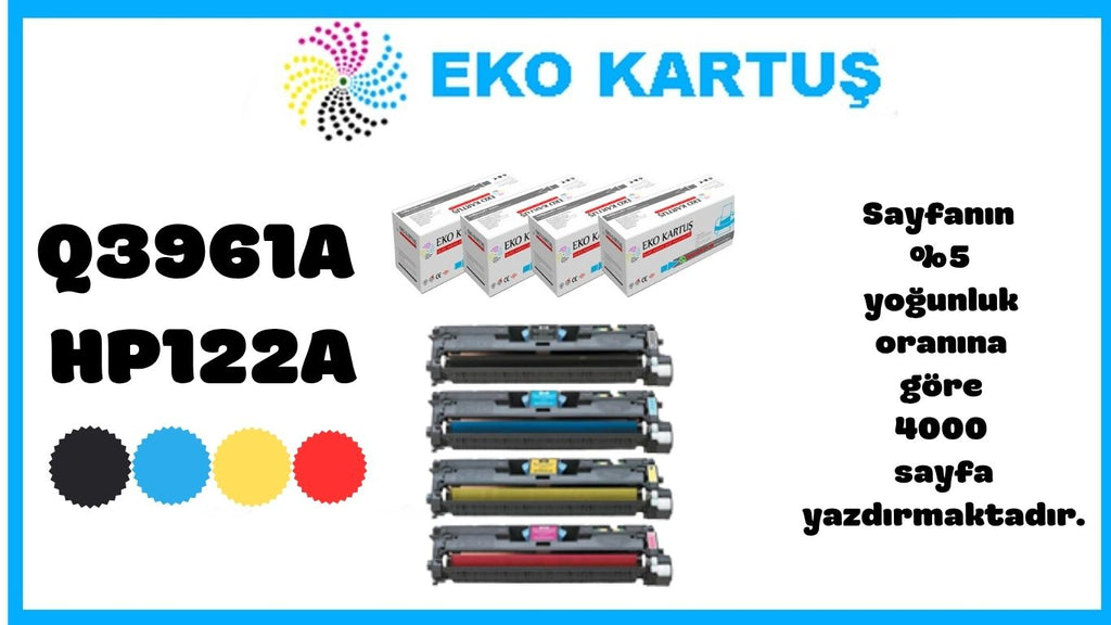 Hp Color Laserjet 2550 Uyumlu Sıfır İthal Toneri Q3961A CY-HP 122A CMYK SET