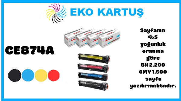 Hp Color Laserjet CM1312n Uyumlu Sıfır İthal Toneri  CE874A  SET 4 RENK CMYK