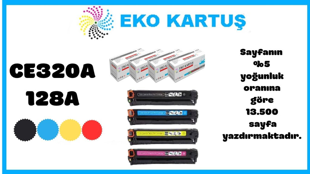 Hp Color LaserJet CM1415fn Uyumlu Sıfır İthal Toneri  CE320A - 128A  SET 4 RENK