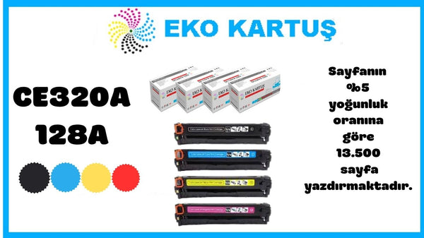 Hp Color LaserJet CM1415fn Uyumlu Sıfır İthal Toneri  CE320A - 128A  SET 4 RENK