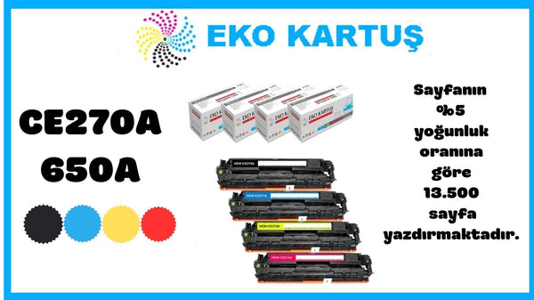 Hp Color LaserJet Enterprise M750N CMYK Uyumlu Sıfır İthal Toneri CE270A (650A) SET