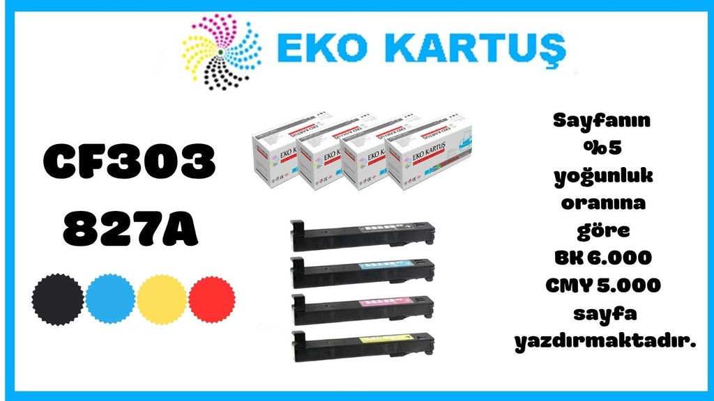 Hp Color Laserjet Enterprise Flow M880z Uyumlu Sıfır İthal Toneri CF303A (827A) CMYK SET