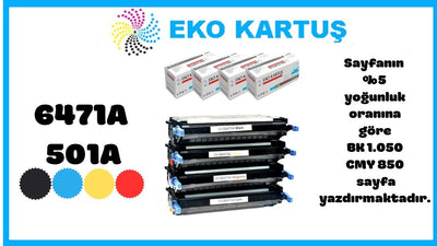 Hp Color Laserjet 3600dn CMYK Uyumlu Sıfır İthal Toner  6471A SET 4 RENK