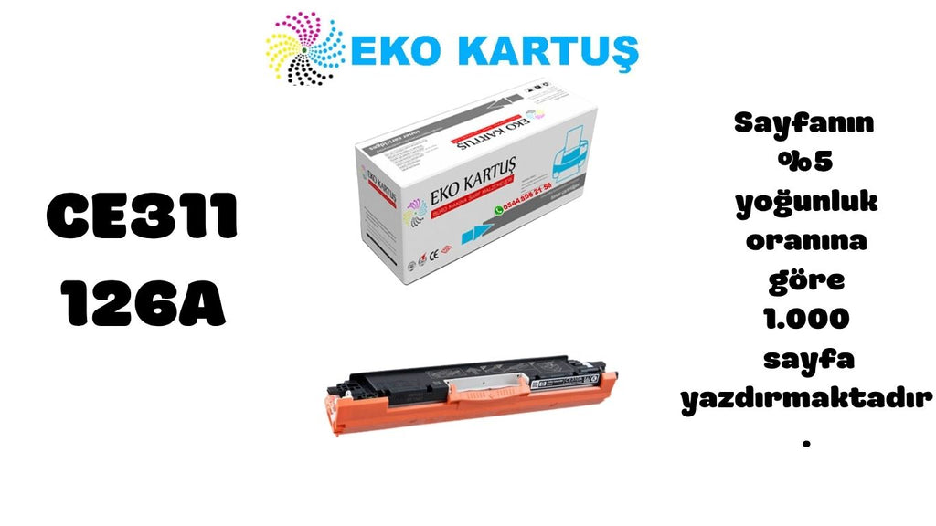 Hp TopShot LaserJet Pro M275nw Uyumlu Sıfır İthal Toneri - CE311A (126A) SİYAH (1000 Sayfa)