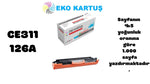 Hp TopShot LaserJet Pro M275nw Uyumlu Sıfır İthal Toneri - CE311A (126A) SİYAH (1000 Sayfa)