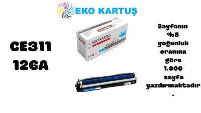 Hp LaserJet Pro 200 Color MFP M275nw Uyumlu Sıfır İthal Toneri - CE311A (126A)  MAVİ  (1000 Sayfa)