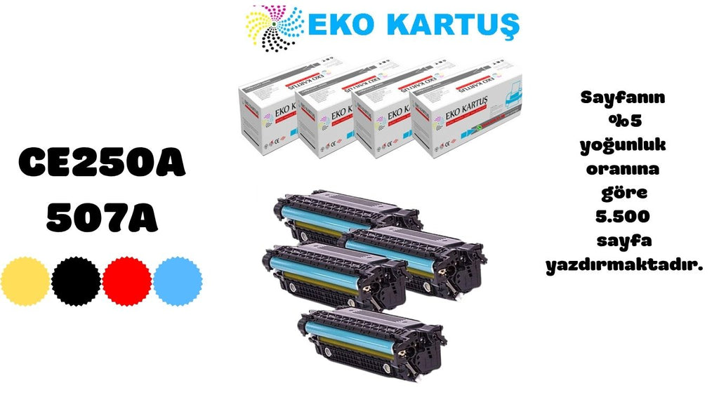 HP Color LaserJet CM3530 Uyumlu Sıfır İthal Toner CE250A (507A) 4 RENK SET