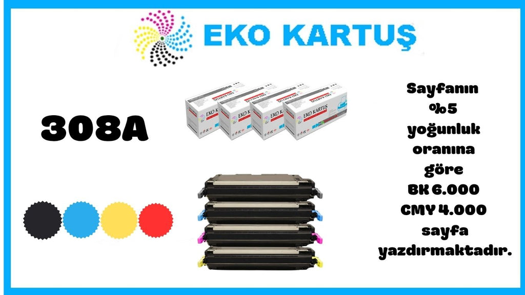 HP Color LaserJet 3550 Uyumlu Sıfır İthal Toner 2670 / 2673 (308) CMYK SET