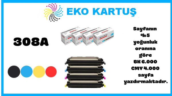 HP Color LaserJet 3550 Uyumlu Sıfır İthal Toner 2670 / 2673 (308) CMYK SET