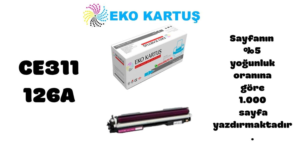 Hp LaserJet Pro 100 Color MFP M175a  Uyumlu Sıfır İthal Toneri - CE311A (126A) KIRMIZI (1000 Sayfa)