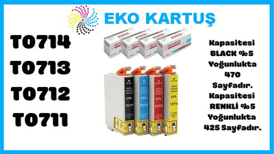 Epson T0711/2/3/4 Muadil Kartuş SET 4 LÜ PAKET