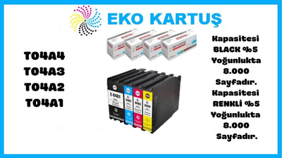 Epson T04A1/2/3/4 Muadil Kartuş SET 4 LÜ PAKET