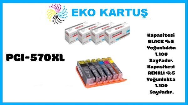 Canon PGI-570XL CLI 571XLYüksek Kapasiteli Muadil Kartuş Seti