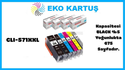 Canon CLI-571XL Yüksek Kapasiteli Muadil Kartuş SET 5 Lİ PAKET