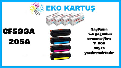 Hp Color LaserJet Pro MFP M180n Muadil Toneri CF533A (205A) CMYK SET
(M180,M181)