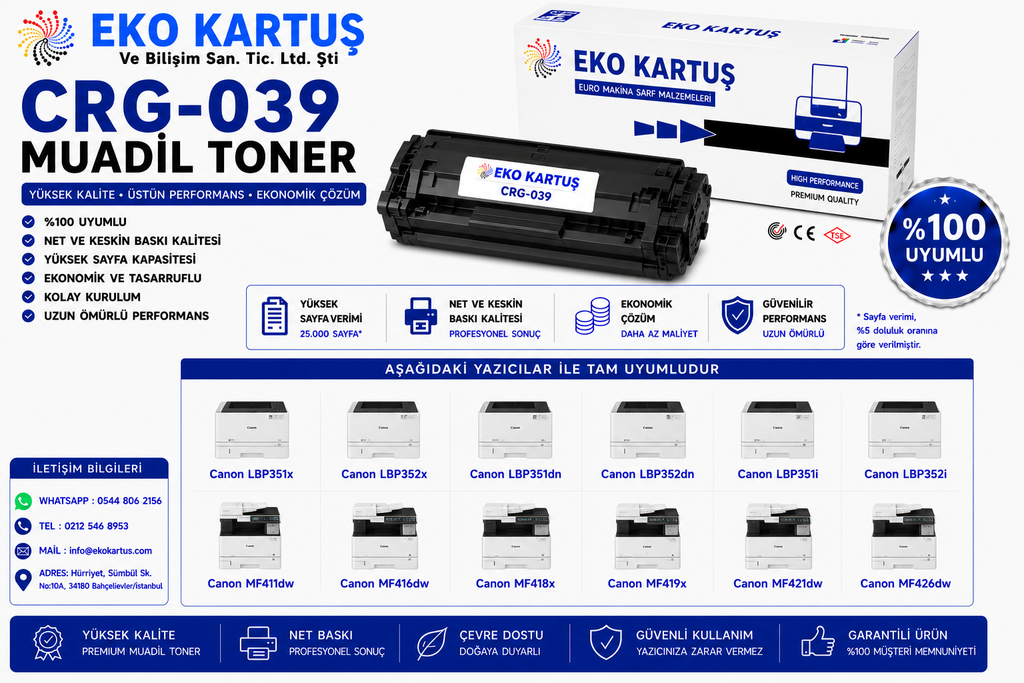 CANON MUADİL TONER CRG 039