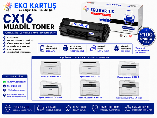 EPSON MUADİL TONER CX16/C1600/C13S050557 BK