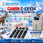 Canon C-EXV34 Muadil Fotokopi Toneri 4 Renk Set – C2020 / C2025 / C2030 / C2220 / C2225 / C2230