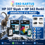 HP OfficeJet 6315 HP 337 SİYAH VE 343 RENKLİ SET